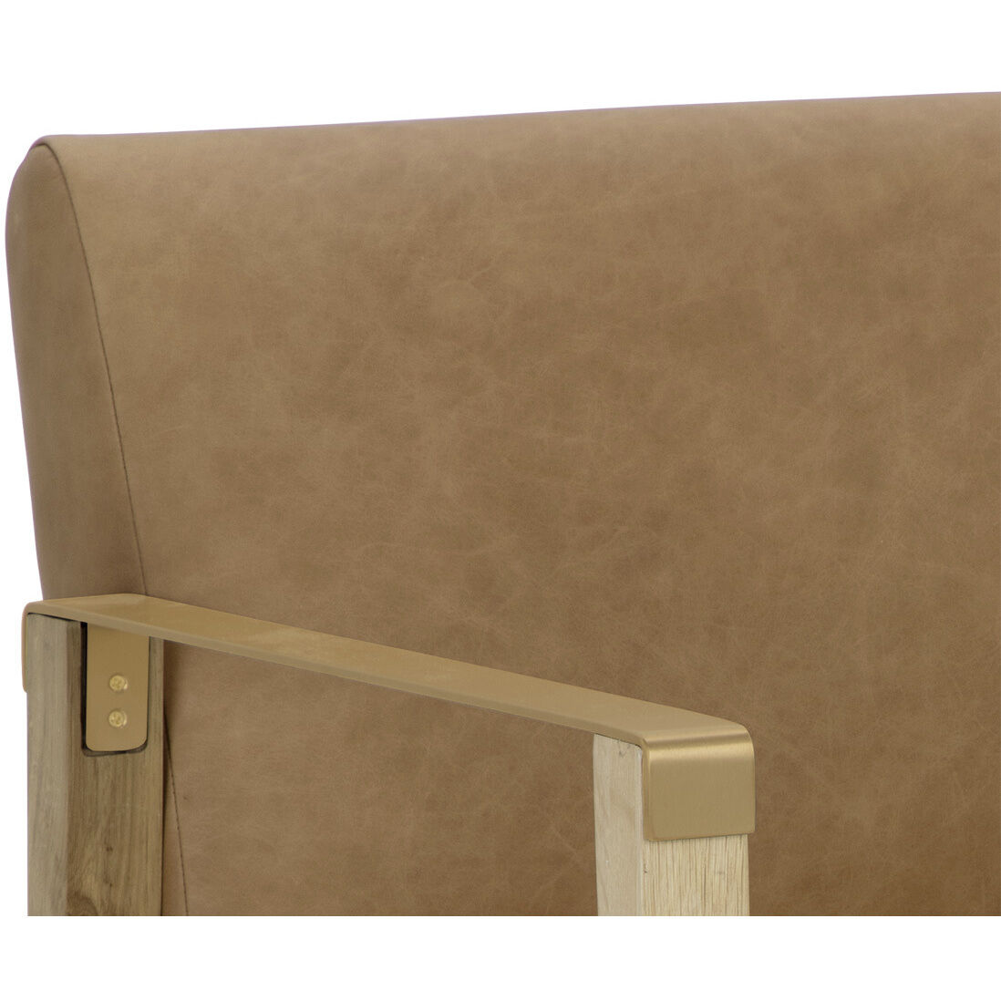 Earl Rustic Oak / Ludlow Sesame Leather Lounge Chair